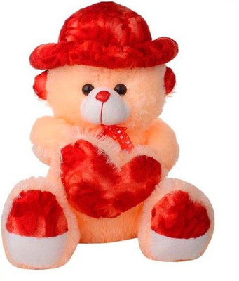 

THE HIGH THINKING TOYS Cream Teddy Bear with Red Cap 1.6 Feet - 50 cm(Cream)