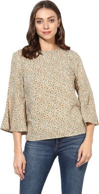 Sakhi Sang Party Bell Sleeve Floral Print Women Multicolor Top