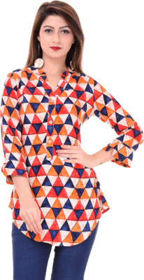 The Style Story Casual 3/4th Sleeve Geometric Print Women
