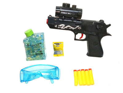

TALKING GANESHA 2 in 1 Water Crystal Bomb Burst Bullets & Soft Bullets Pistol Series with Eye Wear(Multicolor)