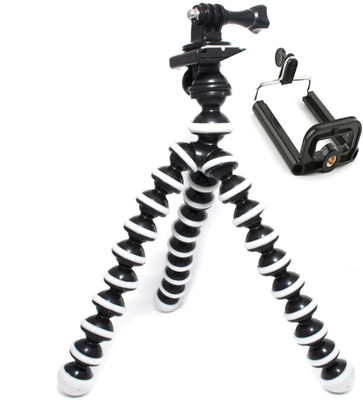 

BJORK Best buy new arrival fully flexible Portable & Foldable Camera & Mobile Tripod with Mobile Clip Holder Bracket Fully Flexible Mount Cum Tripod Stand with Three-Dimensional Head & Quick Release R3 Plate Gorilla Tripod 10" - DSLR , Smartphone & Action