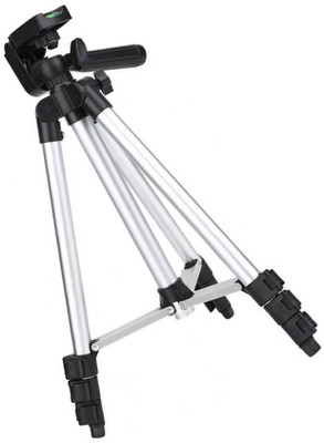 

BIRATTY Mobile Tripod with Mobile Clip Holder Bracket Quick Release Plate Tripod(Silver, Supports Up to 3000)