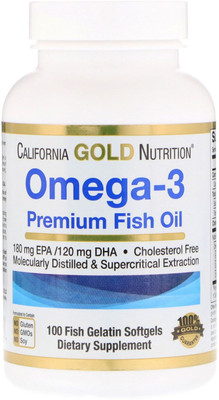 

California Gold Nutrition Omega-3, Premium Fish Oil, 100 Fish Gelatin Softgels(100 No)