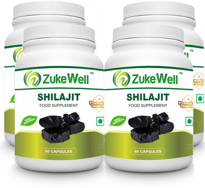 

Zukewell Pure Shilajit Extract 60 Capsule 500 Mg Pack of 4(500 mg)