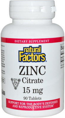 

Natural Factors Zinc Citrate, 15 mg, 90 Tablets NFS-01678(90 No)