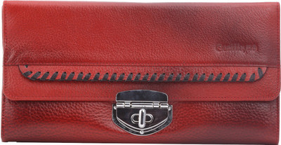 

GenWayne Women Red Genuine Leather Wallet(4 Card Slots)
