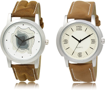 

The Shopoholic Stylist Designer Combo Pack 2 White Dial Analog Watch For Boys Mens Leather Watches Watch - For Men
