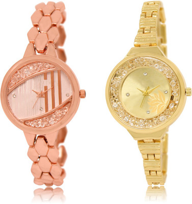 

The Shopoholic Fashionable Funky Look Rose Gold And Gold Dial Analog Watch For Girls Women'S Watch Watch - For Women