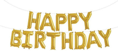 

YNS Crafts Stock Solid Happy birthday 1 Letter Balloon(Gold, Pack of 1)