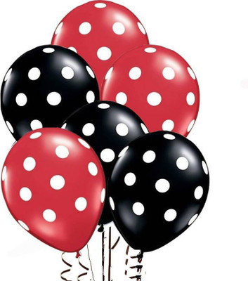 

YNS Crafts Stock Printed polka dot 5 Balloon(Maroon, Black, Pack of 50)