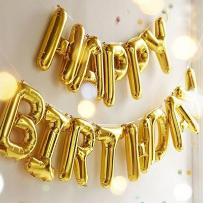 

YNS Crafts Stock Solid Happy birthday 22 Letter Balloon(Gold, Pack of 1)