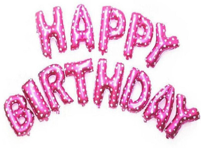 

YNS Crafts Stock Printed Happy birthday 15 Letter Balloon(Pink, Pack of 1)