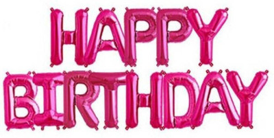 

YNS Crafts Stock Solid Happy birthday 20 Letter Balloon(Pink, Pack of 1)