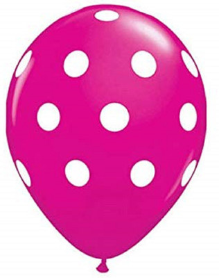 YNS Crafts Stock Printed polka dot 4 Balloon(Pink, Pack of 50)