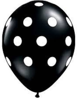 

YNS Crafts Stock Printed polka dot 17 Balloon(Black, Pack of 50)