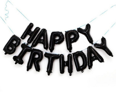 

YNS Crafts Stock Solid Happy birthday 19 Letter Balloon(Black, Pack of 1)
