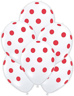 

YNS Crafts Stock Printed polka dot 9 Balloon(White, Pack of 50)
