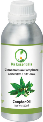 

Ks Essentials Camphor Essential Oil 100% Pure and Natural & Undiluted For Skin Care & Hair(500 ml)
