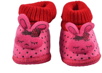 

DHAWARIYA'S 100% Soft Cotton Boys and Girls Baby Mitten Baby Booties Booties(Toe to Heel Length - 11 cm Red)