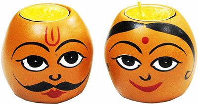 

ARe SETH SETHANI TABLE DECORE CANDLE EARTHEN WEAR Candle(Yellow, Pack of 2)