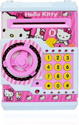 

MS Enterprises Hello Kitty Piggy Bank with security code Money saver for kids Coin Bank(Pink)
