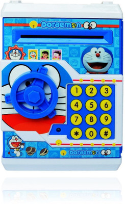 

Darling Toys Cartoon Printed Money Safe Kids Piggy Savings ATM Bank with Electronic Lock Coin Bank(Blue)