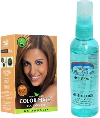 

Pink Root HAIR SERUM WITH COLOR MATE HAIR COLOR 9.4 GOLDEN BROWN SACHET(Set of 2)