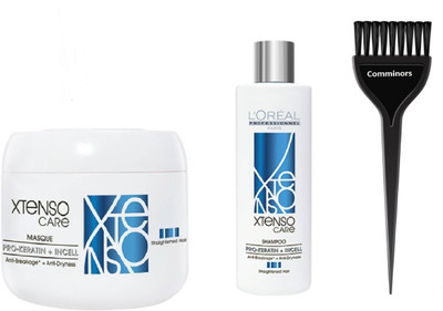 

comminors of Hair Brush & X-tenso Care Pro - Keratin incell shampoo 250ml & conditioner 200ml (set of 3)(Set of 3)