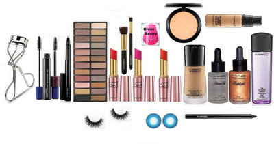 

Divas Beauty eyelashes,Curler,Mac Professional Beauty Charming face Combo Makeup Kit(Set of 19)