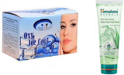 

Pink Root OXY ICE COOL BLEACH 250G WITH HIMALAYA ALOE VERA FACE WASH(Set of 2)