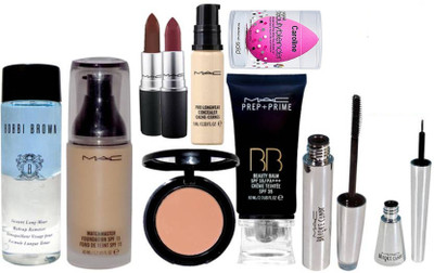 

caroline Spounge Puff&brook candy Eyeliner & mascara , Matchmaster Foundation , Prep+ Prime BB Beauty Blam , Pro Long wear Concealer , Lipstick Pack Of 2 , Compact , Bobbi Brown Foundatioin(Set of 10)