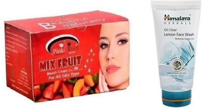 

Pink Root MIX FRUIT BLEACH 250G WITH HIMALAYA LEMON FACE WASH(Set of 2)