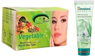 

Pink Root VEGETABLE BLEACH 250G WITH HIMALAYA ALOE VERA FACE WASH(Set of 2)