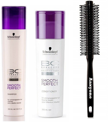 

Aaxyone Hair Brush With Schwarzkopf Smooth Perfect Shampoo 250ml & Conditioner 200ml(Set of 3)