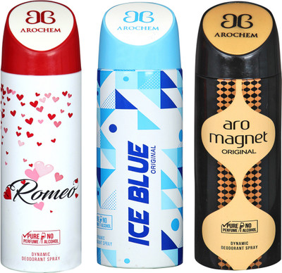 

Arochem B-204 DEODORANT SPRAY NO ALCOHOL PURE PERFUME DYNAMIC BODY SPRAY Deodorant Spray Deodorant Spray - For Men & Women(200 ml, Pack of 3)