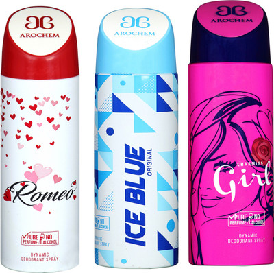 

Arochem B-203 DEODORANT SPRAY NO ALCOHOL PURE PERFUME DYNAMIC BODY SPRAY Deodorant Spray Deodorant Spray - For Men & Women(200 ml, Pack of 3)