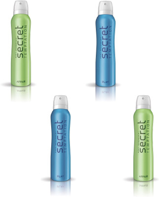 

Secret Temptation 2 Affair & 2 Play Pack of 4 Deodorant Spray - For Women(600 ml, Pack of 4)