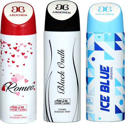 

Arochem B-197 DEODORANT SPRAY NO ALCOHOL PURE PERFUME DYNAMIC BODY SPRAY Deodorant Spray Deodorant Spray - For Men & Women(200 ml, Pack of 3)