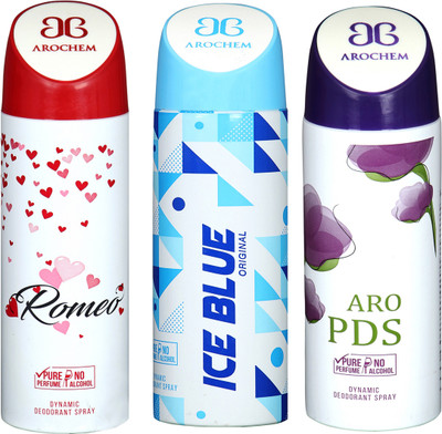 

Arochem B-205 DEODORANT SPRAY NO ALCOHOL PURE PERFUME DYNAMIC BODY SPRAY Deodorant Spray Deodorant Spray - For Men & Women(200 ml, Pack of 3)