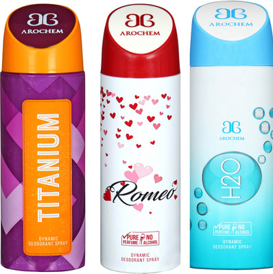 

Arochem B-140 DEODORANT SPRAY NO ALCOHOL PURE PERFUME DYNAMIC BODY SPRAY Deodorant Spray Deodorant Spray - For Men & Women(200 ml, Pack of 3)