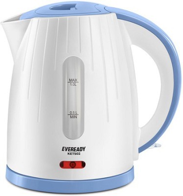 

Eveready 1 LTR ELECTRIC KETTLE (INSTANT HEAT) KET502 Electric Kettle(1 L, WHITE / BLUE)