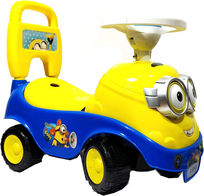 

Happy GiftMart Minion Style Music Steering Push Ride On Car Toys with Storage Box Car Battery Operated Ride On(Yellow), Multi