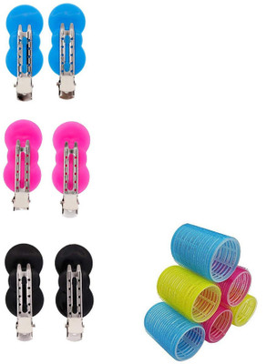 

BOXO Party Wear Combo Set Of Salon Hair Accessories, Hair roller And Section Clips Hair Styling Tools, Multicolor Hair Accessory Set(Multicolor)