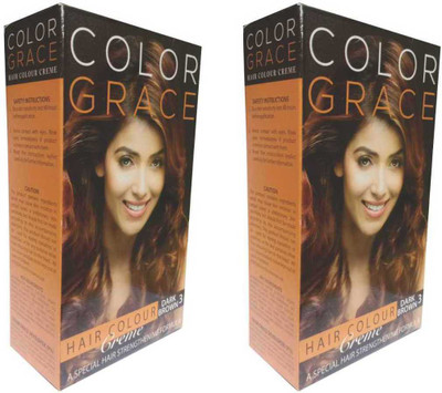 

COLOR GRACE Hair Color Crème Dark Brown For Women & Men Hair Color(Dark Brown)