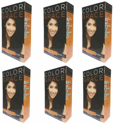 

COLOR GRACE Hair Color Crème Black For Women & Men Hair Color(Black)