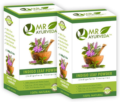 

MR Ayurveda 100% Safe Indigo Leaf Powder Hair Color Pack of 2(200 g)