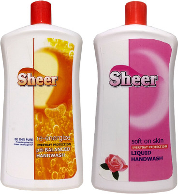 

sheer Hand Wash Refill Pack 2X900ml Orange, Rose(1800 ml, Bottle, Pack of 2)