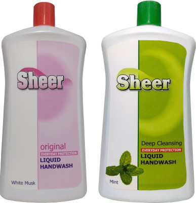 

sheer Hand Wash Refill Pack 2X900ml White MusK, Mint(1800 ml, Bottle, Pack of 2)
