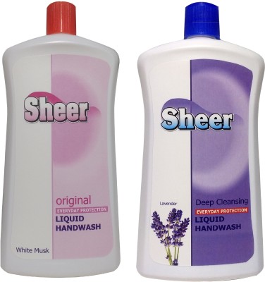 

sheer Hand Wash Refill Pack 2X900ml White MusK, Lavender(1800 ml, Bottle, Pack of 2)