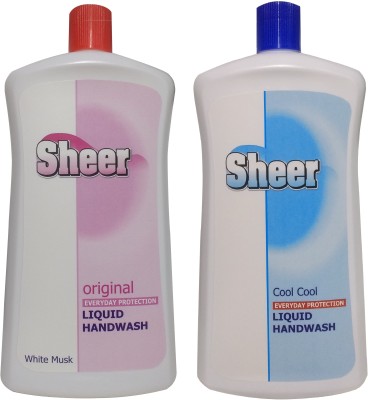 

sheer Hand Wash Refill Pack 2X900ml White Musk,Cool Cool(1800 ml, Bottle, Pack of 2)